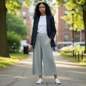 J.Jill Pure Jill Plus Size Cropped Palazzo Pleated Pants Sage Color Size 3X